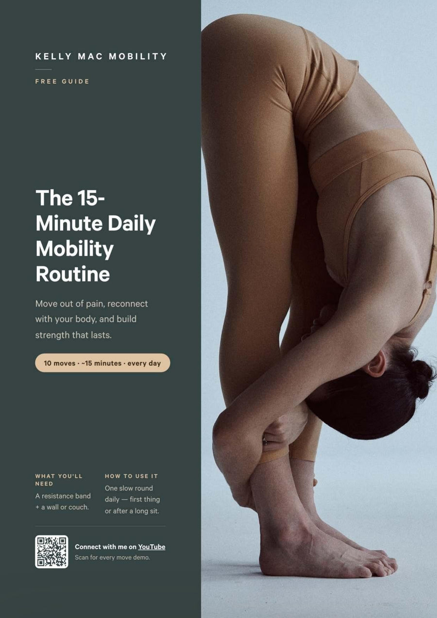 The 15-Minute Daily Mobility Routine by Kelly Mac — free guide cover